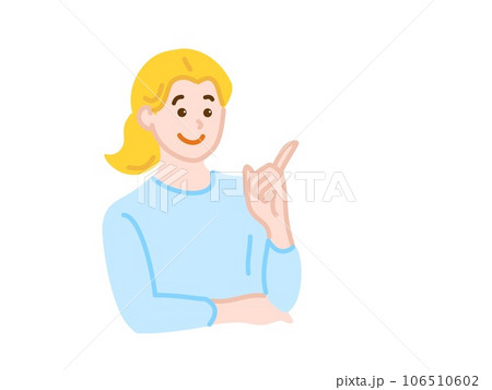 指差しをして紹介、案内をする女性 106510602