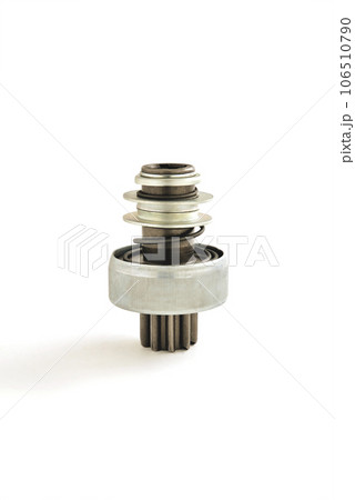 car starter drive, bendix, car starter detail, white background isolate 106510790