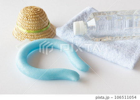 ネックリングとペットボトル入りの水 熱中症対策 冷却グッズ 水分摂取 健康管理 暑さ対策 ネックリングとペットボトル入りの水 熱中症対策 冷却グッズ 水分摂取 健康管理 暑さ対策 106511054