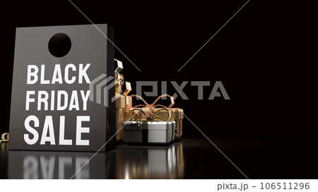 The Shopping Bag and gift box for Black Friday concept 3d rendering 106511296