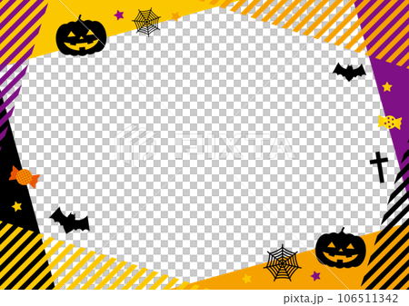 萬聖節彩色幾何框架條紋插圖 萬聖節彩色幾何框架條紋插圖 106511342