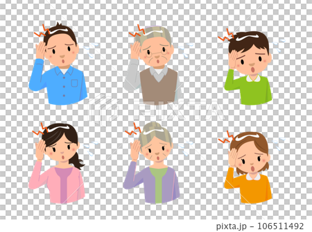 頭痛 偏頭痛患者的病媒圖解 頭痛 偏頭痛患者的病媒圖解 106511492