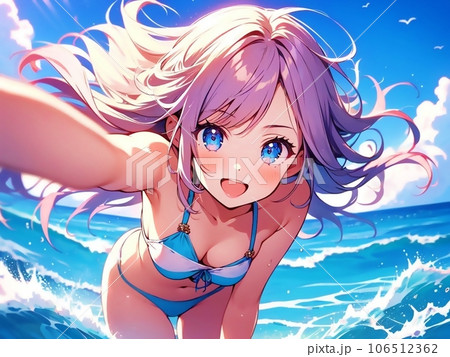 海ではしゃぐ女の子 AI画像 海ではしゃぐ女の子 AI画像 106512362
