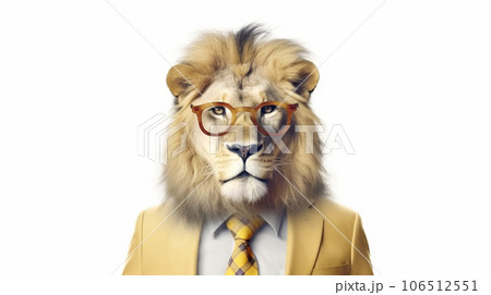スーツを着たライオン Lion in suit in business manner 106512551