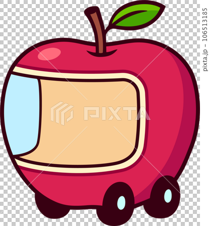 Cute cartoon apple car drawing 106513185