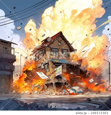 爆発した家屋 106513363