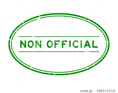 Grunge green non official word oval rubber seal stamp on white background Grunge green non official word oval rubber seal stamp on white background 106513518