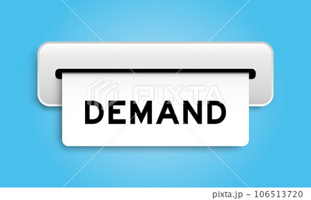 White coupon banner with word demand from machine on blue color background White coupon banner with word demand from machine on blue color background 106513720