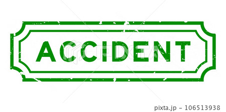 Grunge green accident word rubber seal stamp on white background 106513938