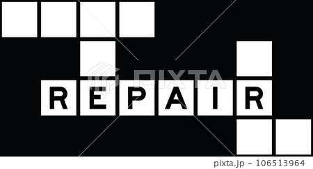 Alphabet letter in word repair on crossword puzzle background 106513964