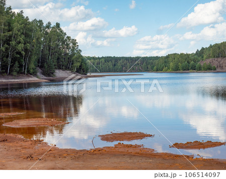 Geological mine park Leknica Poisonous lakes in cast mine Babina 106514097