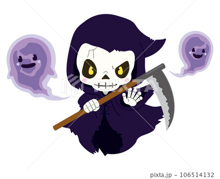 Happy Halloween 不気味で可愛い死神と魂 106514132
