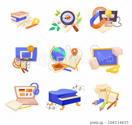 School Subject Composition with Education Object Vector Set School Subject Composition with Education Object Vector Set 106514655