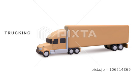 3d realistic delivery truck on white background. Vector illustration. 3d realistic delivery truck on white background. Vector illustration. 106514869