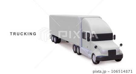 3d delivery truck on white background. Vector illustration. 106514871