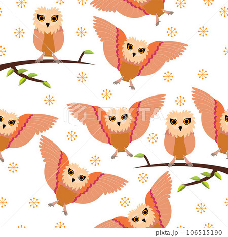 Seamless owl pattern with white background 106515190