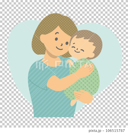 Illustration material: Childcare Mother holding a small child 106515787