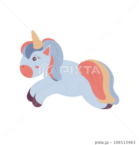 Childrens toy for boys and girls Unicorn. For the design of postcards, packaging. Vector illustration. Childrens toy for boys and girls Unicorn. For the design of postcards, packaging. Vector illustration. 106515963