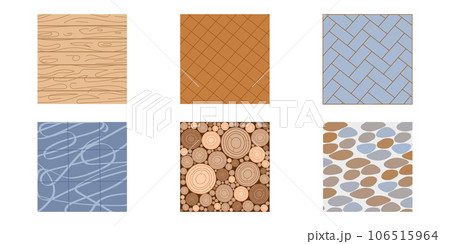 Texture of natural finishing materials for floor. Interior design concept. Vector flat illustration... 106515964