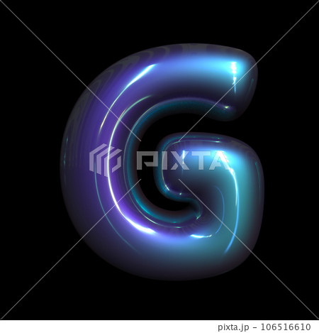 metaverse letter G - Capital 3d futuristic font - suitable for technology, cyberspace or science related subjects 106516610