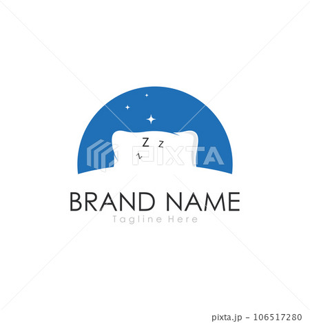 Sleeping Pillow Logo Template. Logo for Business, Interior, Furniture and Sleep Symbol. Sleeping Pillow Logo Template. Logo for Business, Interior, Furniture and Sleep Symbol. 106517280