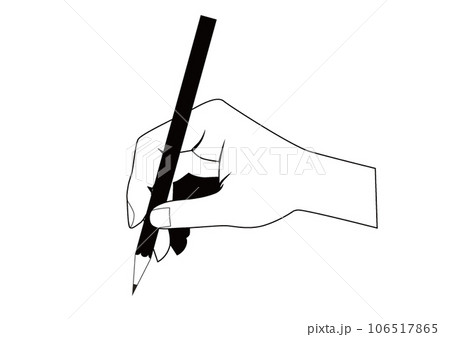 鉛筆の持ち方2　シルエット 106517865