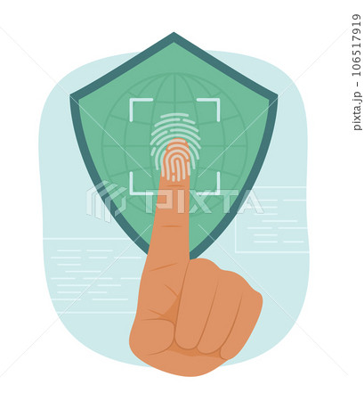 Biometric Fingerprint Scanning for Cyber Security Concept Illustration Biometric Fingerprint Scanning for Cyber Security Concept Illustration 106517919