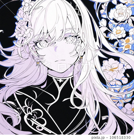 薔薇の花と天使のイラスト 薔薇の花と天使のイラスト 106518330
