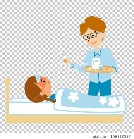 father taking care of his child 106518557