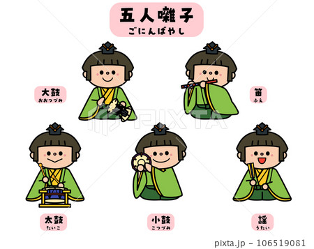 ひなまつり 雛人形:五人囃子 ひなまつり 雛人形:五人囃子 106519081