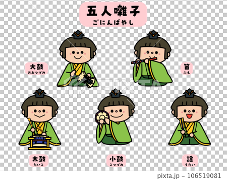 ひなまつり 雛人形:五人囃子 ひなまつり 雛人形:五人囃子 106519081