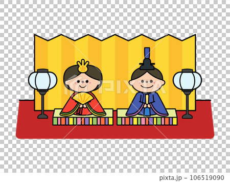 Hina Matsuri Hina dolls: Male and female Hina (Daira Hina), Kyoto-style arrangement 106519090