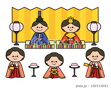 ひなまつり　雛人形：五人飾り 106519091