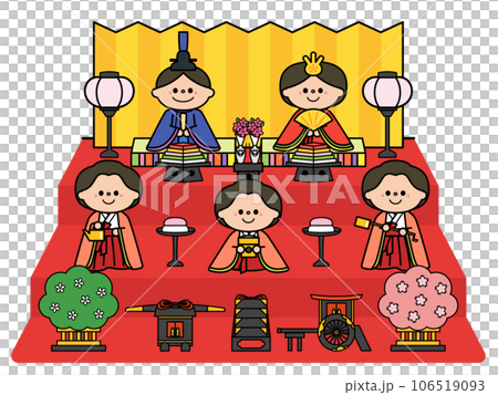 ひなまつり 雛人形:五人飾り ひなまつり 雛人形:五人飾り 106519093