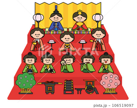 ひなまつり　雛人形：十人飾り 106519097