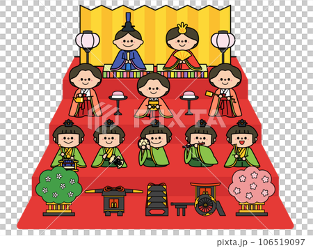 ひなまつり　雛人形：十人飾り 106519097