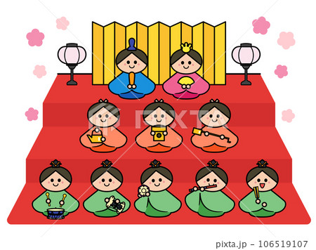 ひなまつり　雛人形：十人飾り 106519107