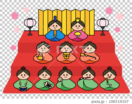 ひなまつり　雛人形：十人飾り 106519107