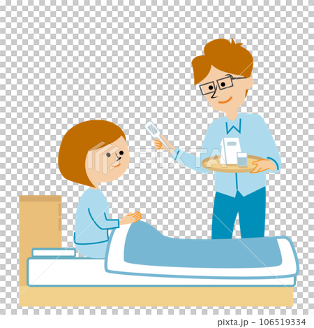 丈夫照顧妻子插畫素材 106519334