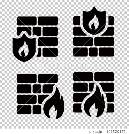 磚和火焰圖圖標集 106520171