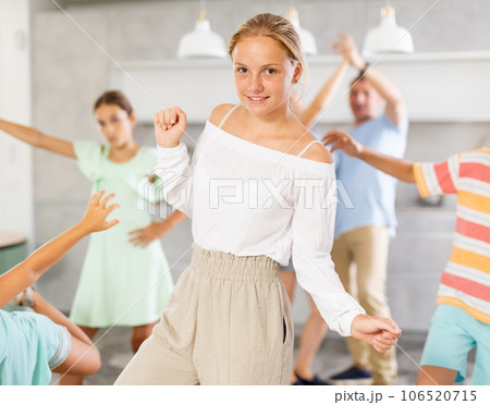 Big family dancing together 106520715
