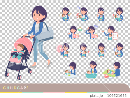 一組照顧嬰兒的公關婦女 106521653