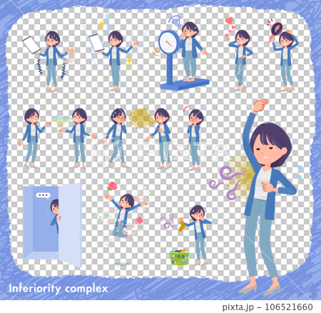 劣等感に関する広報担当女性のセット 106521660
