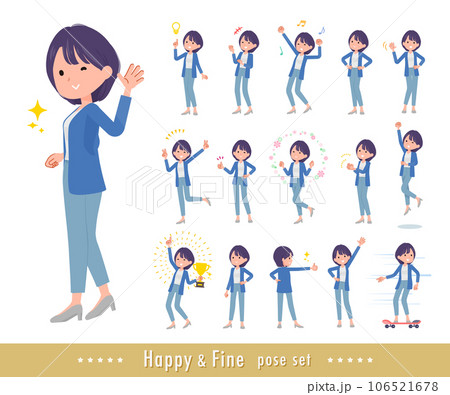 元気なポーズをしている広報担当女性のセット 106521678