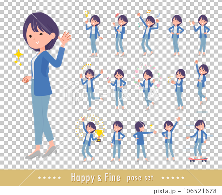 元気なポーズをしている広報担当女性のセット 106521678