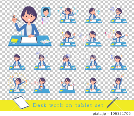 一組在平板設備上學習的公共關係女性 106521706