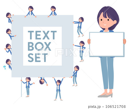 メッセージボードを持つ広報担当女性のセット 106521708