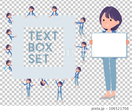 一組帶有留言板的公共關係女性 106521708