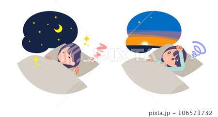 安眠・不眠の広報担当女性のセット 106521732