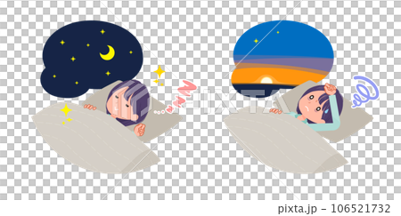 安眠・不眠の広報担当女性のセット 106521732